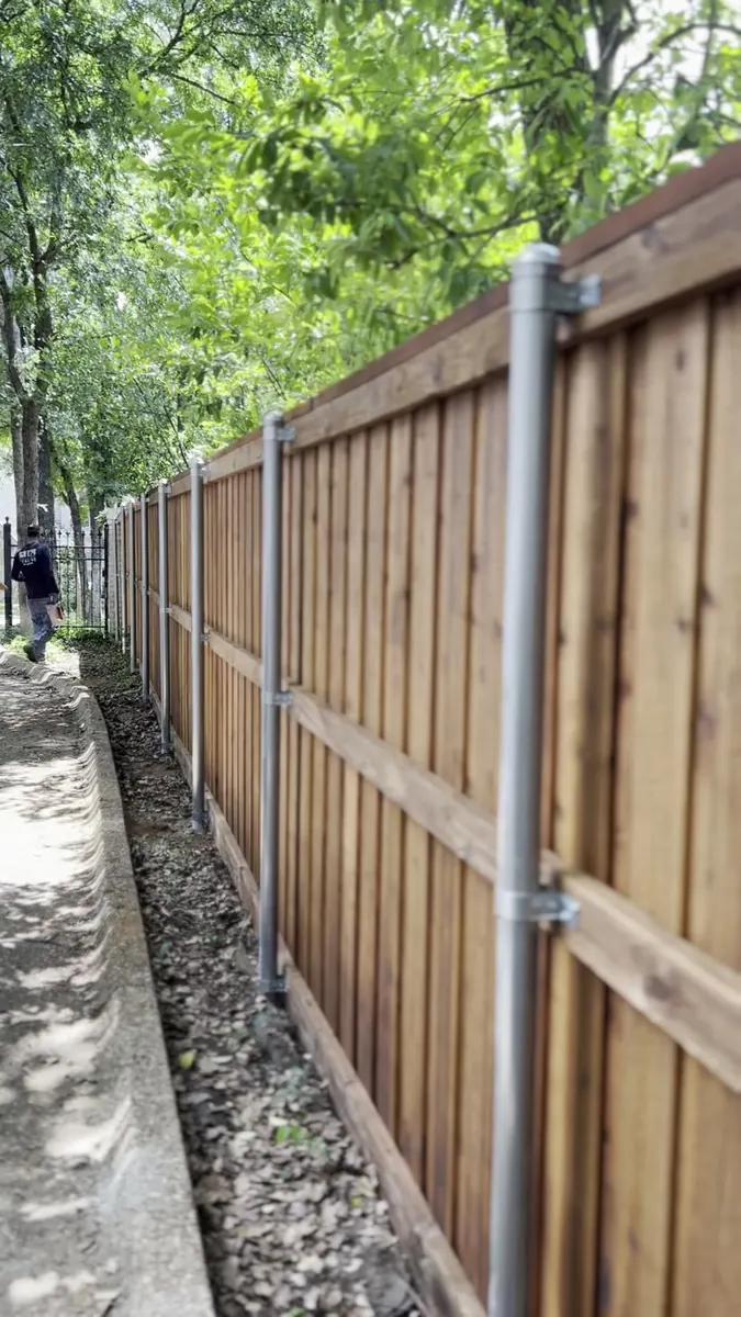 108 linear feet of cedar fence along a property line in Southlake, TX