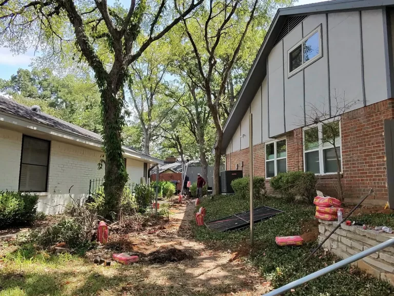 Old fence removed and the side yard prepped for cedar fence demolition and rebuild in Arlington, TX
