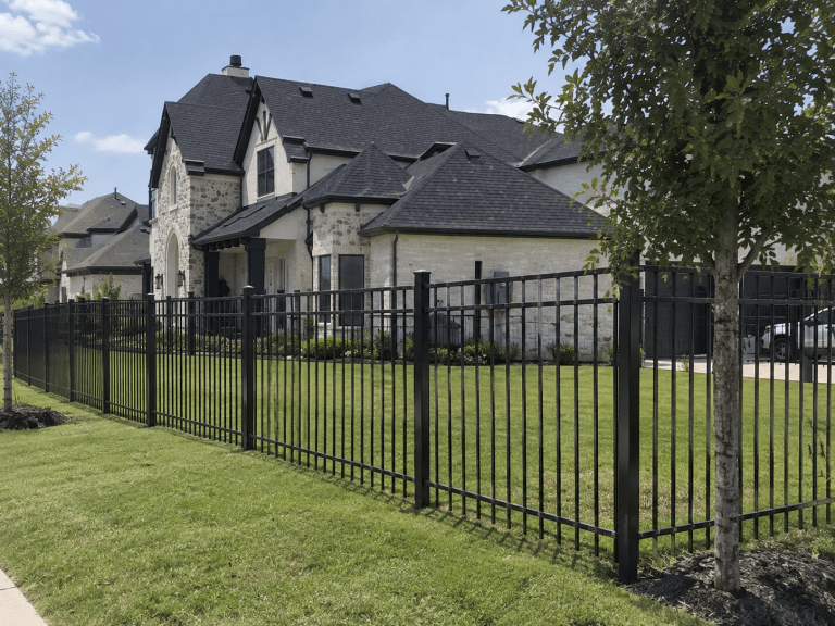 Completed wrought iron fence installation in Allen, TX