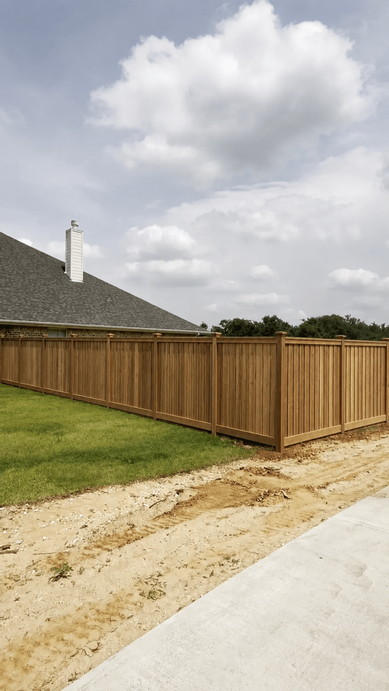 Cleared ground along a new fence line on acreage in Alvarado, TX