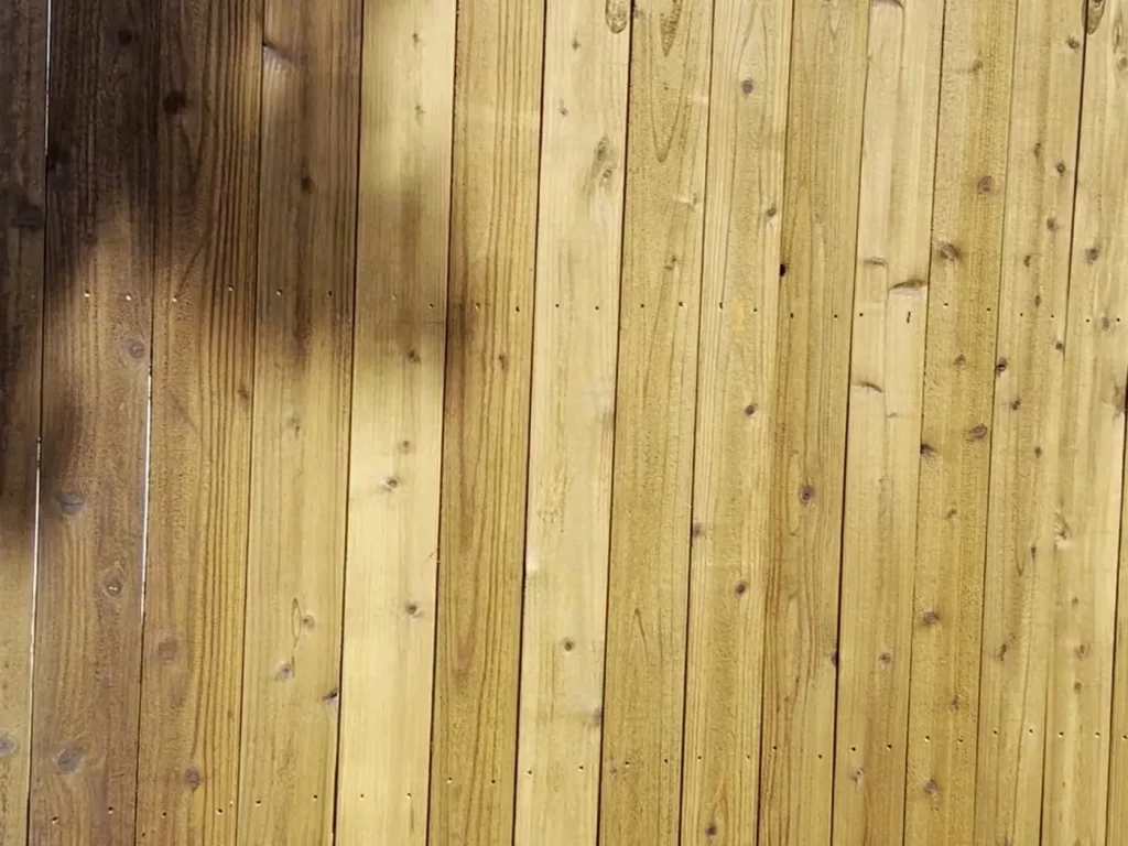 Side-by-side cedar pickets with dog-ear tops on a fence in Arlington, TX